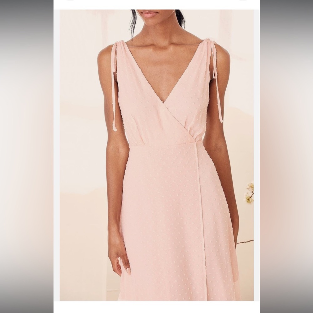 Lulus Pink Chiffon Maxi Dress V‑Neck maxi dress wedding guest - Picture 4 of 13